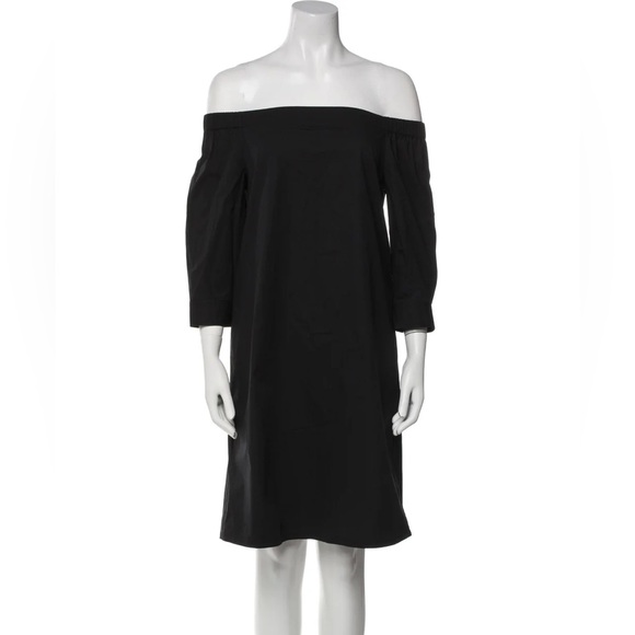 Theory Black Off the Shoulder Mini Dress - Picture 1 of 8